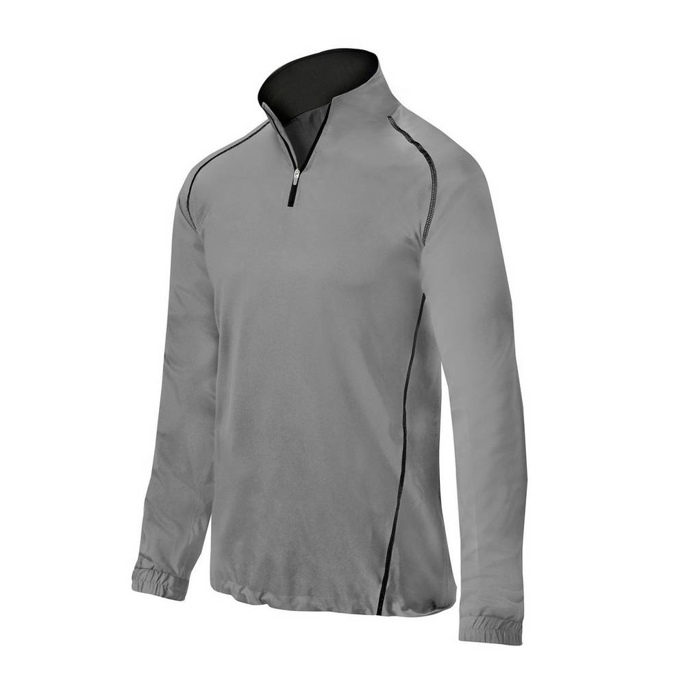 Mizuno Comp 1/4 Zip Batting - Erkek Mont - Gri Türkiye (DBIVAG-508)